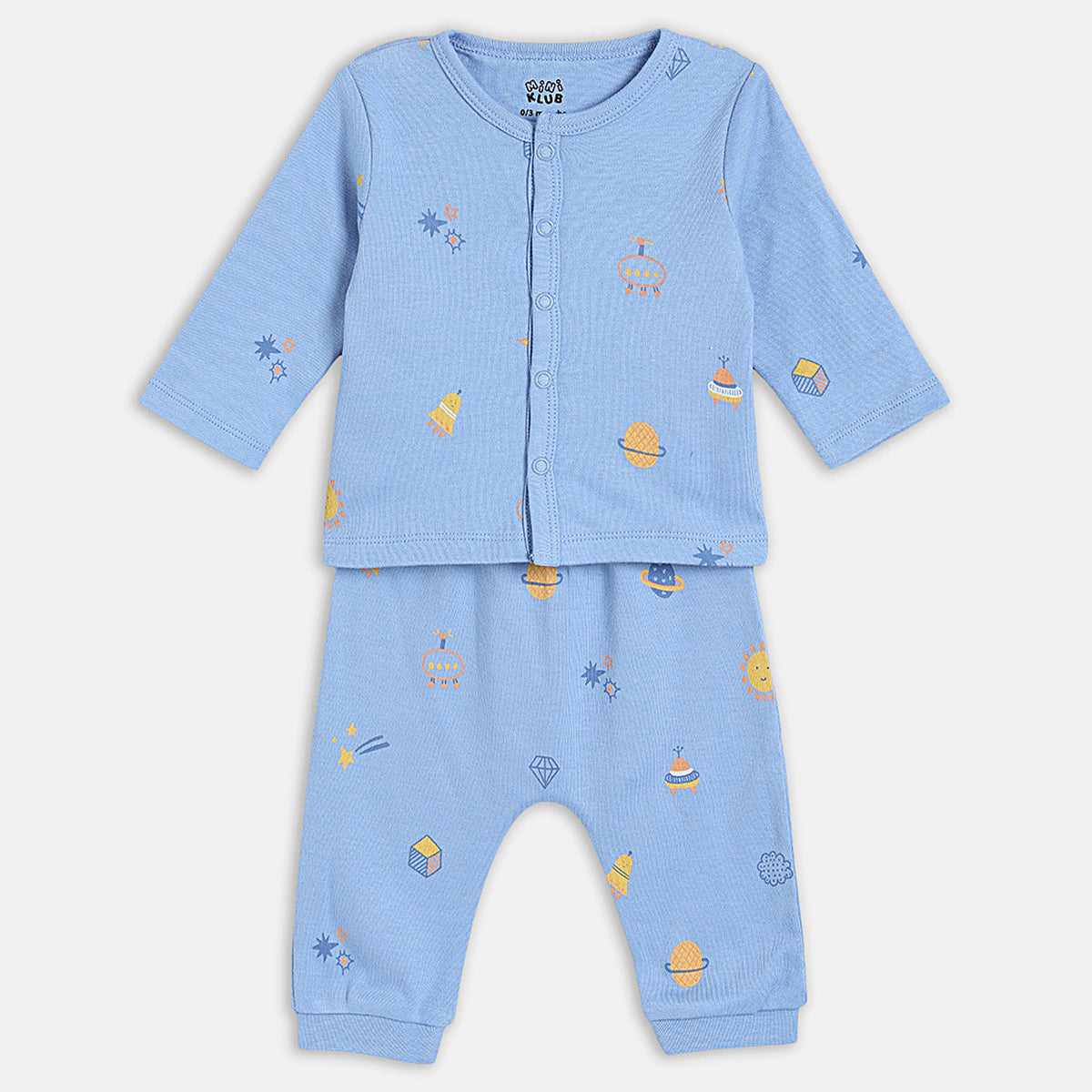 Baby Boys Printed Shirt and Pants with Booties and Soft Toy Set of 4, Blue