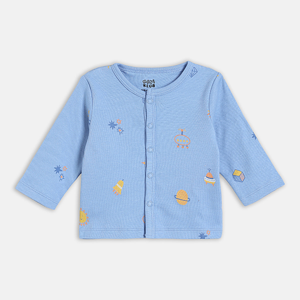 Baby Boys Printed Shirt and Pants with Booties and Soft Toy Set of 4, Blue