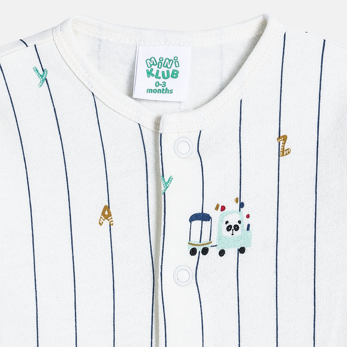 Baby Boys Printed Sleepsuit with Cap and Soft Toy Set of 3, White