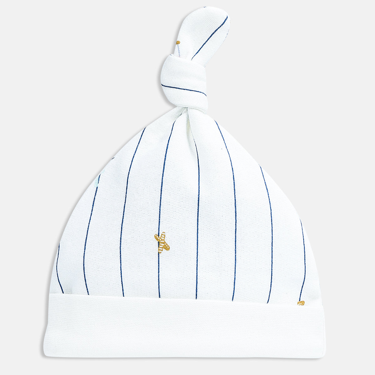 Baby Boys Printed Sleepsuit with Cap and Soft Toy Set of 3, White