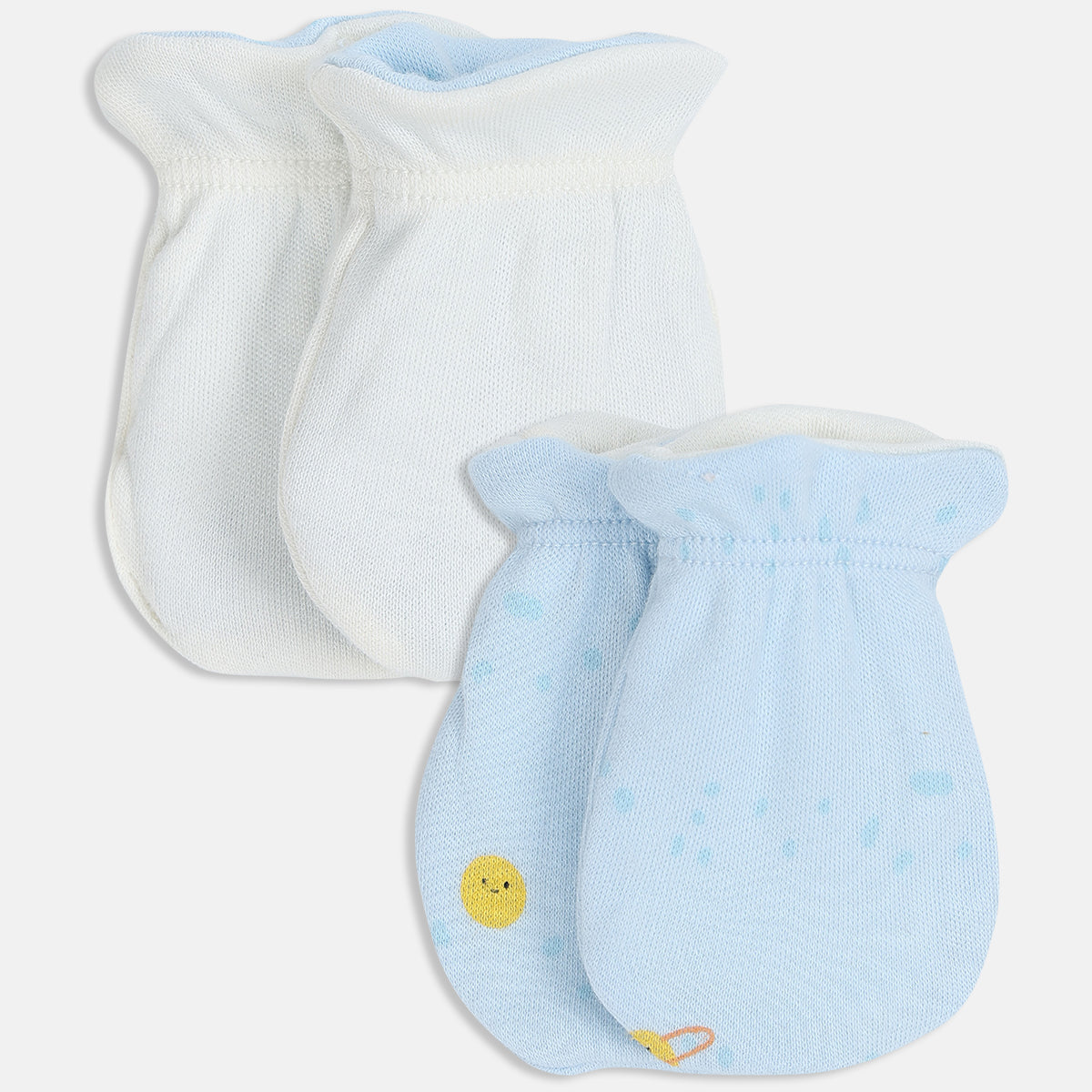 Baby Boys Printed Mittens Set of 2 Pairs, Multicolour