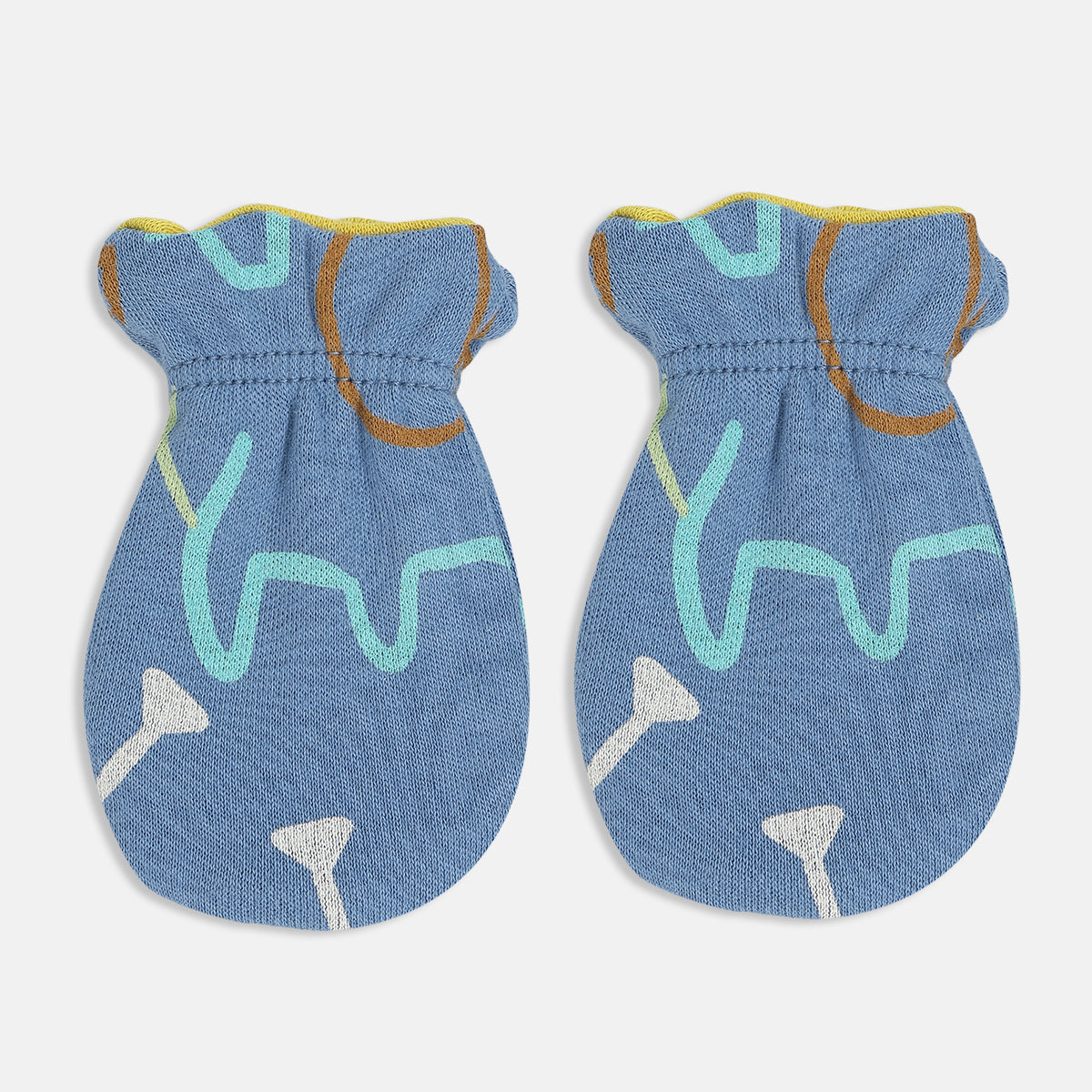 Baby Boys Printed Mittens Set of 2 Pairs, Multicolour