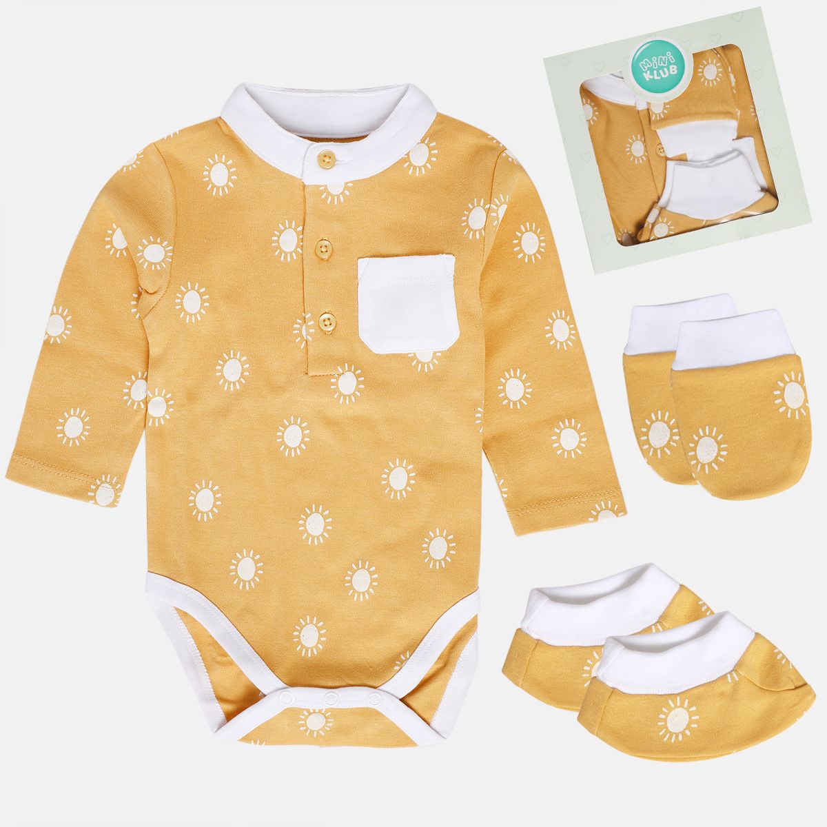 Boys Gift Set Bodysuit, Mittens & Booties