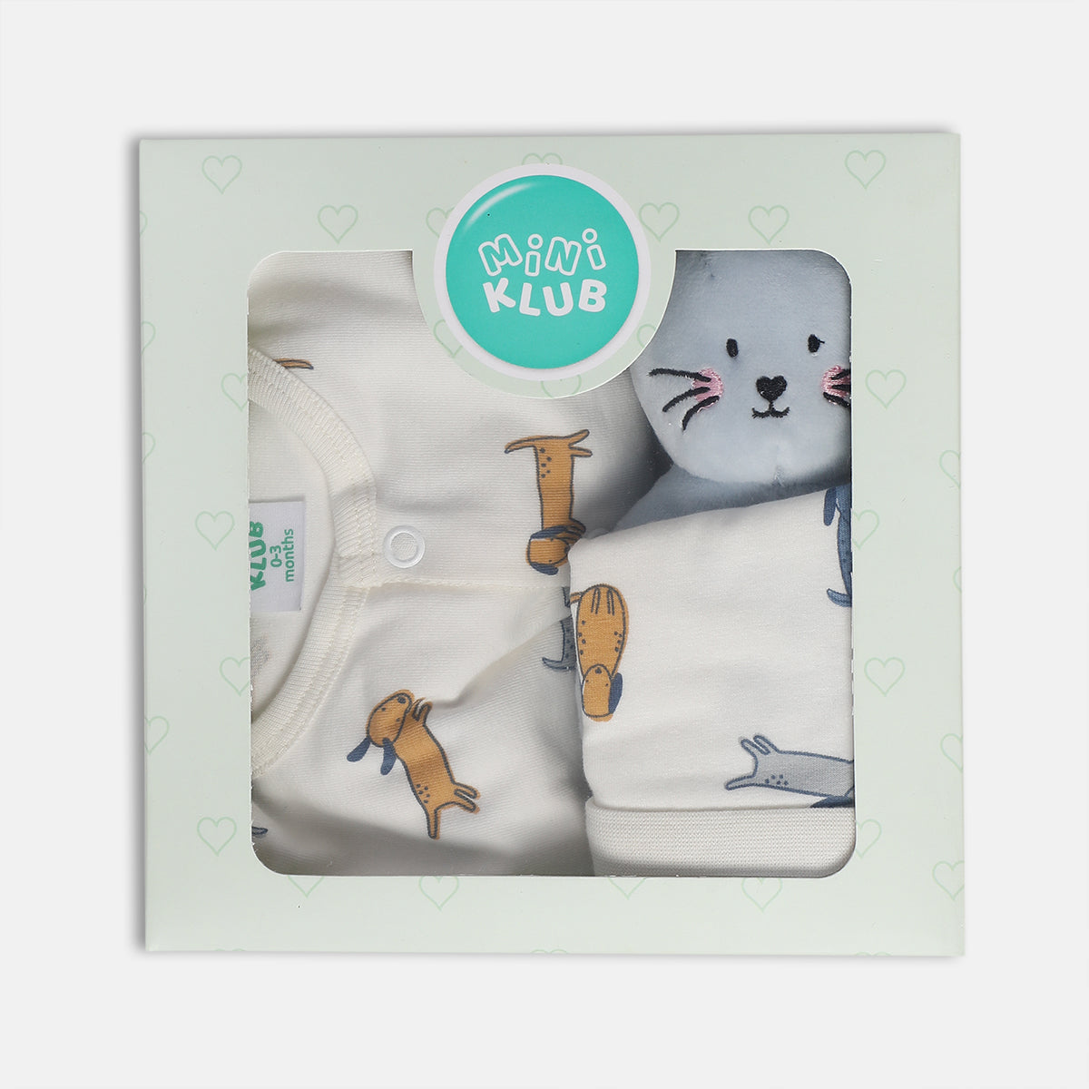 Boys Gift Set Bodysuit, Cap & Rattle