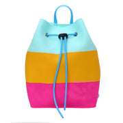 Baby Girls Aqua Blue, Mustard Yellow and Pink Silicone Drawstring Backpack Pack of 1 Travel Accessory