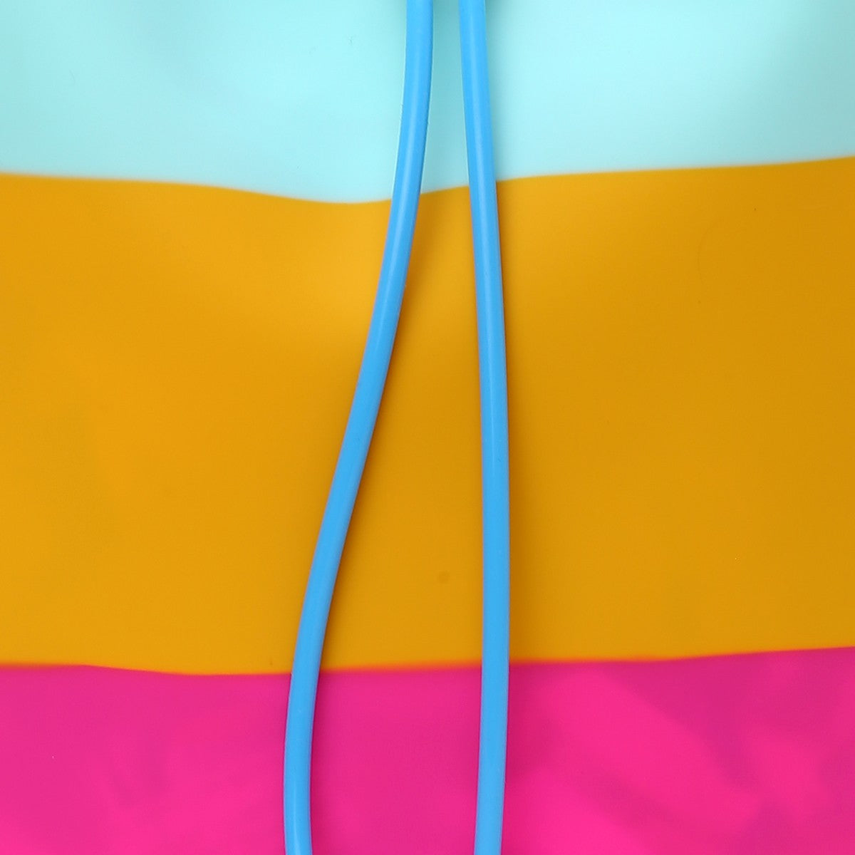 Baby Girls Aqua Blue, Mustard Yellow and Pink Silicone Drawstring Backpack Pack of 1 Travel Accessory