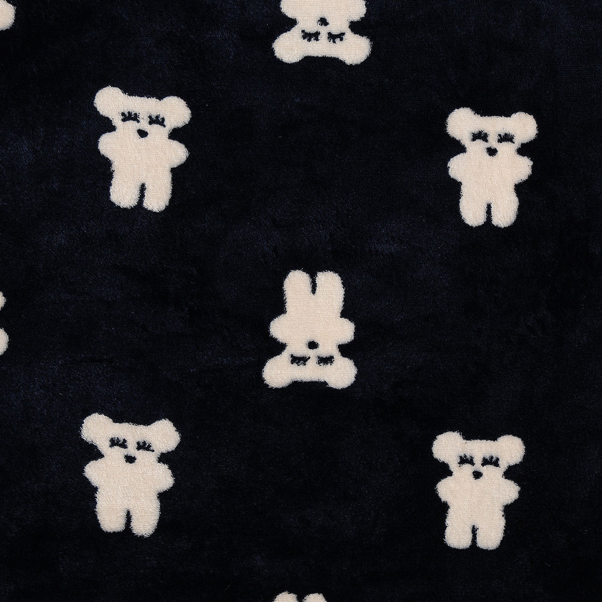 Baby Navy Blue Soft Blanket With Teddy Design For Everyday Use