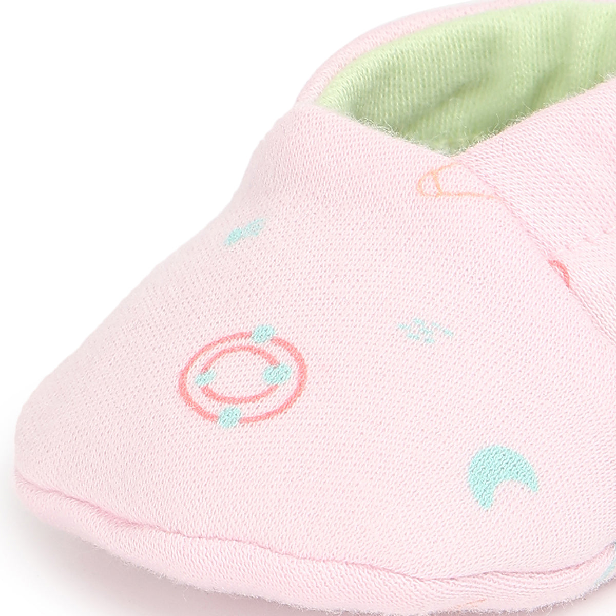 Baby Girls Solid and Printed Booties Set of 2 Pairs, Multicolour