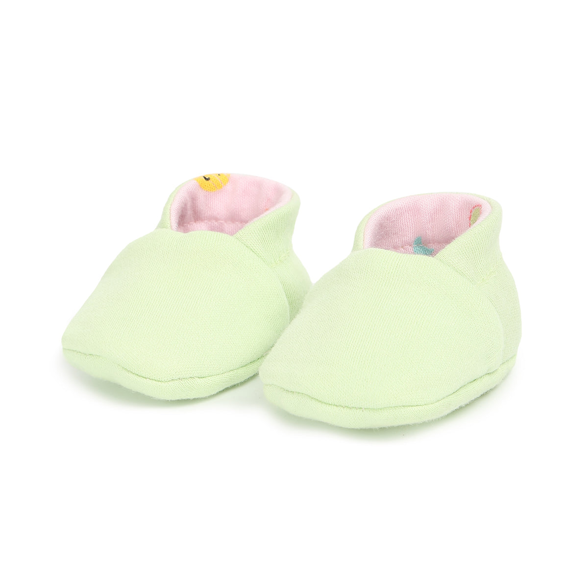 Baby Girls Solid and Printed Booties Set of 2 Pairs, Multicolour