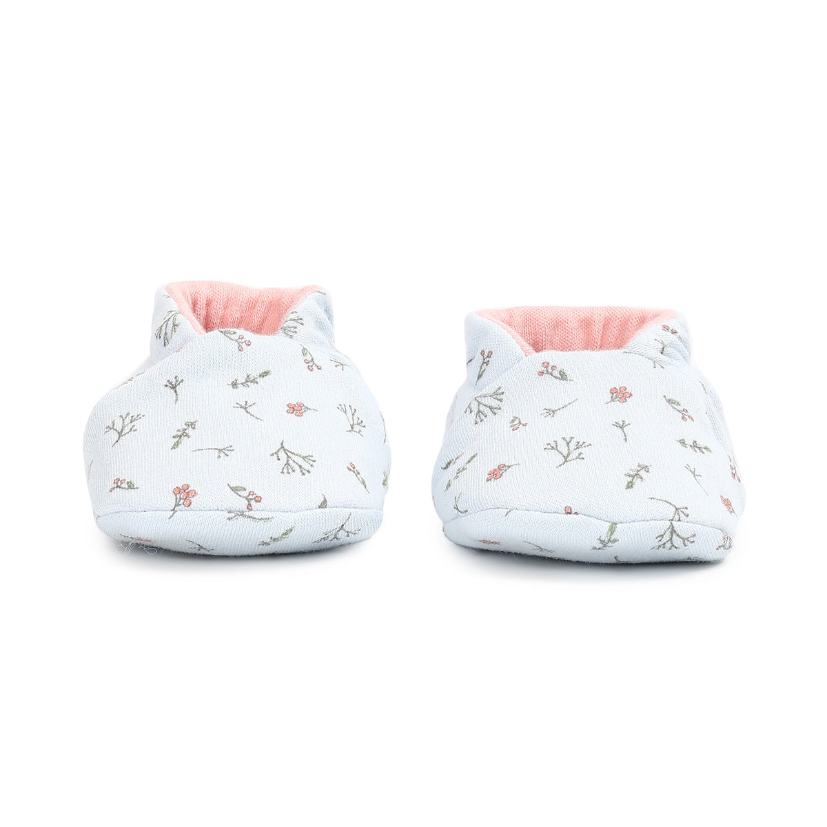 Baby Girls Printed and Solid Booties Set of 2 Pairs, Multicolour