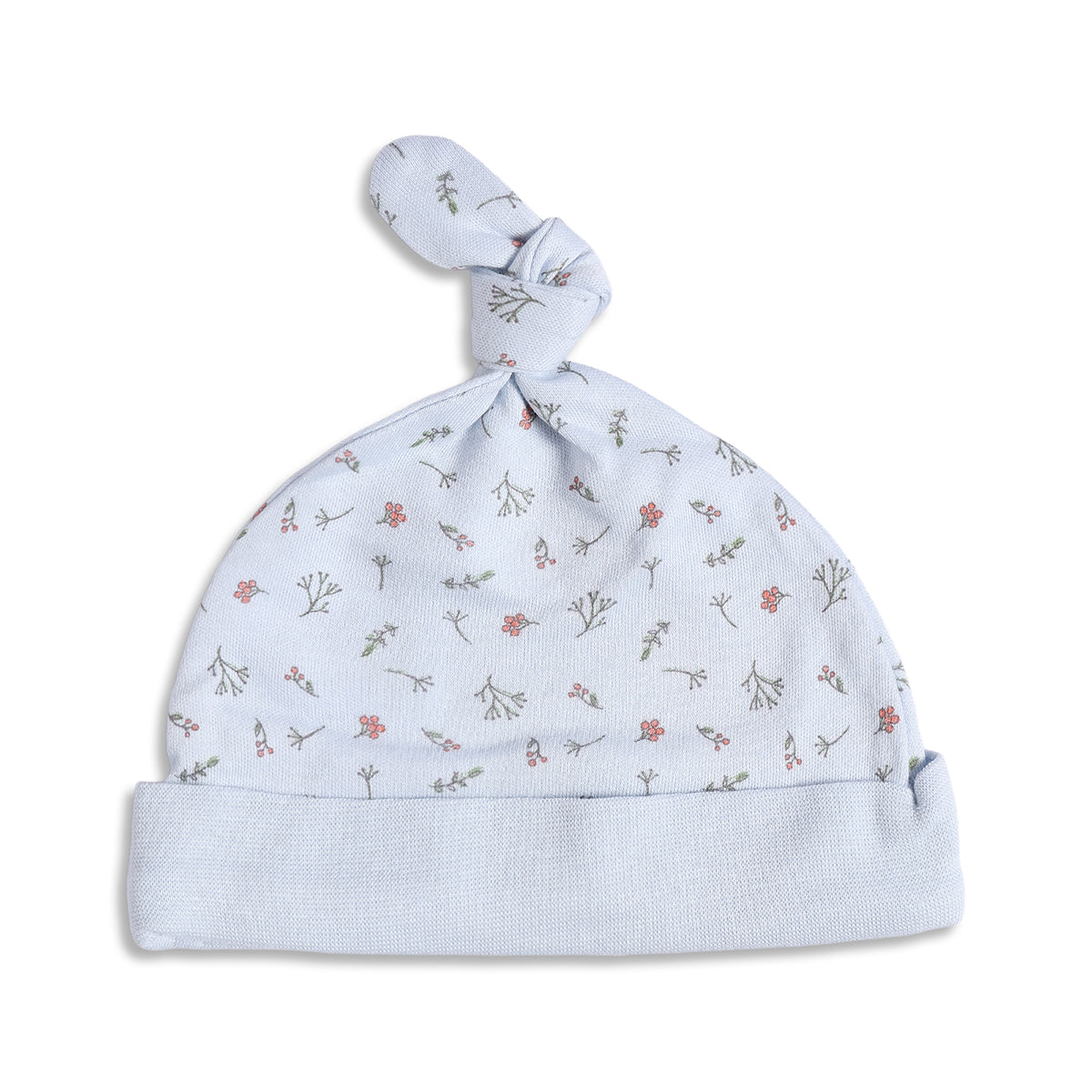 Baby Girls Blue & Pink Cotton Printed Cap Pack of 2 for Daily Wear