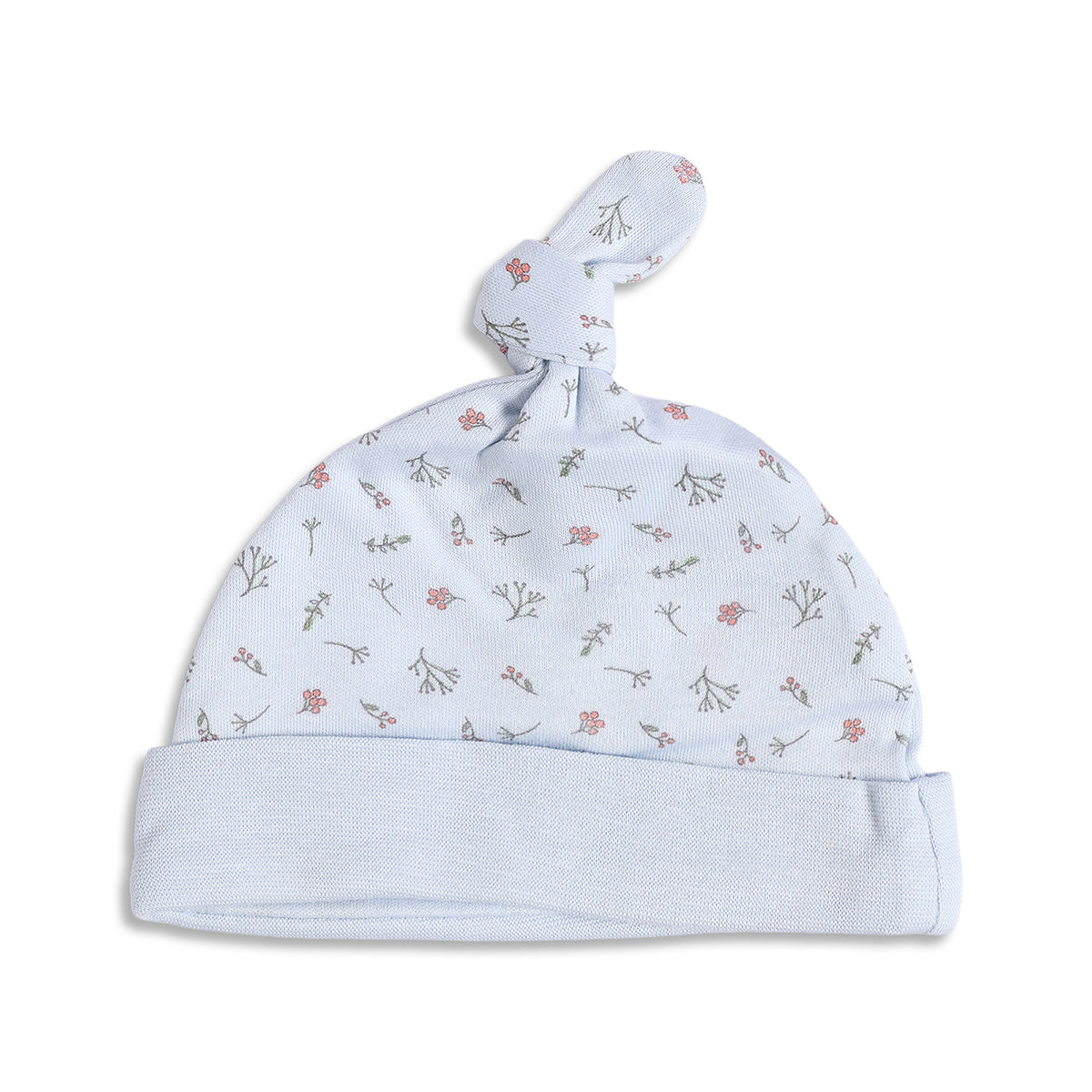 Baby Girls Blue & Pink Cotton Printed Cap Pack of 2 for Daily Wear