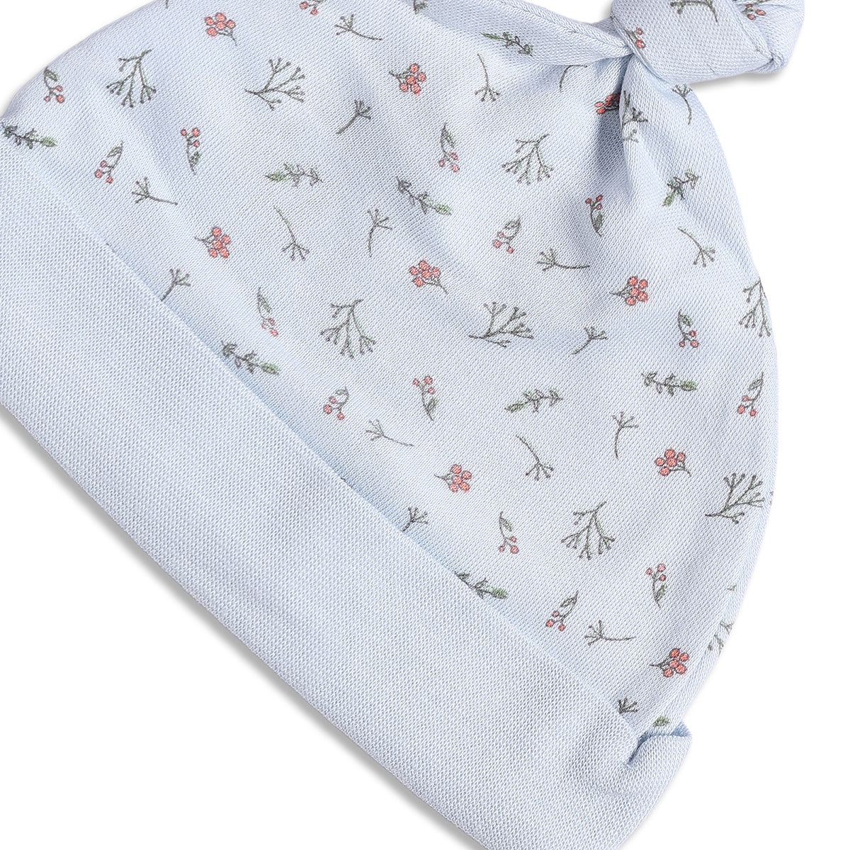 Baby Girls Blue & Pink Cotton Printed Cap Pack of 2 for Daily Wear