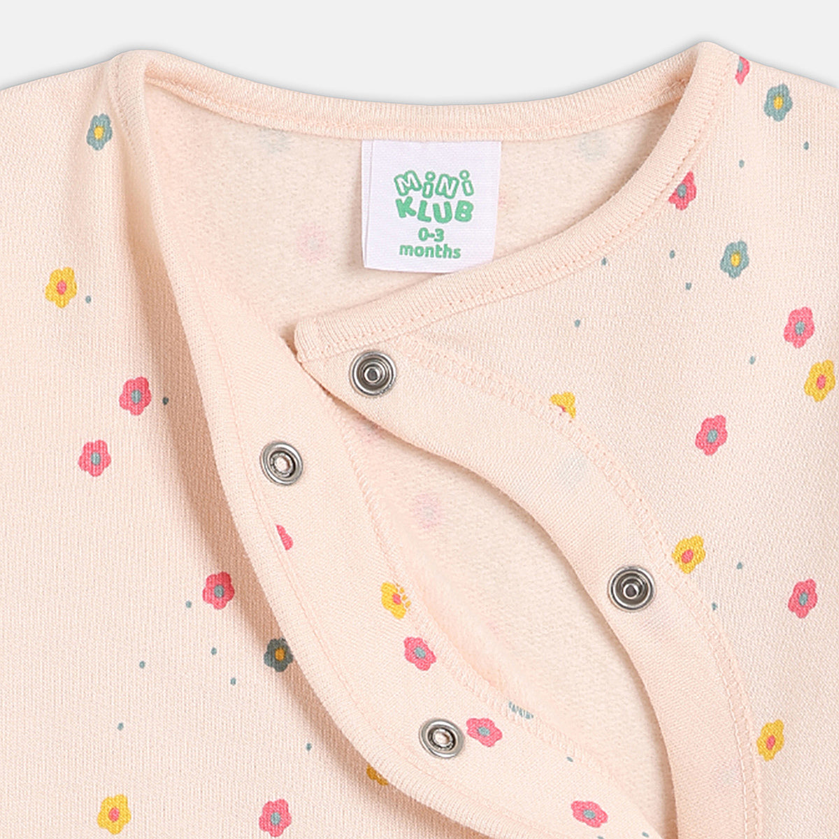 Baby Girls Printed Bodysuit with Top, Pants and Booties Set of 4, Peach Pink