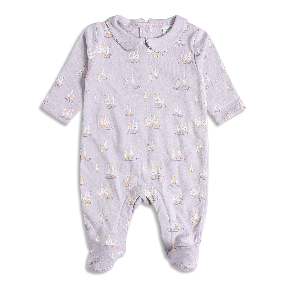 Baby Girls Purple Printed Cotton Sleepsuit Gift Set Pack of 4 for Daily Wear