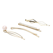 Girls Gold Pearl Hair Clips Pack of 4 Stylish Hair Accessories