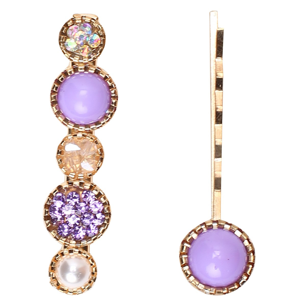 Girls Purple Embellished Hair Pins Pack of 2 Decorative Hair Accessories