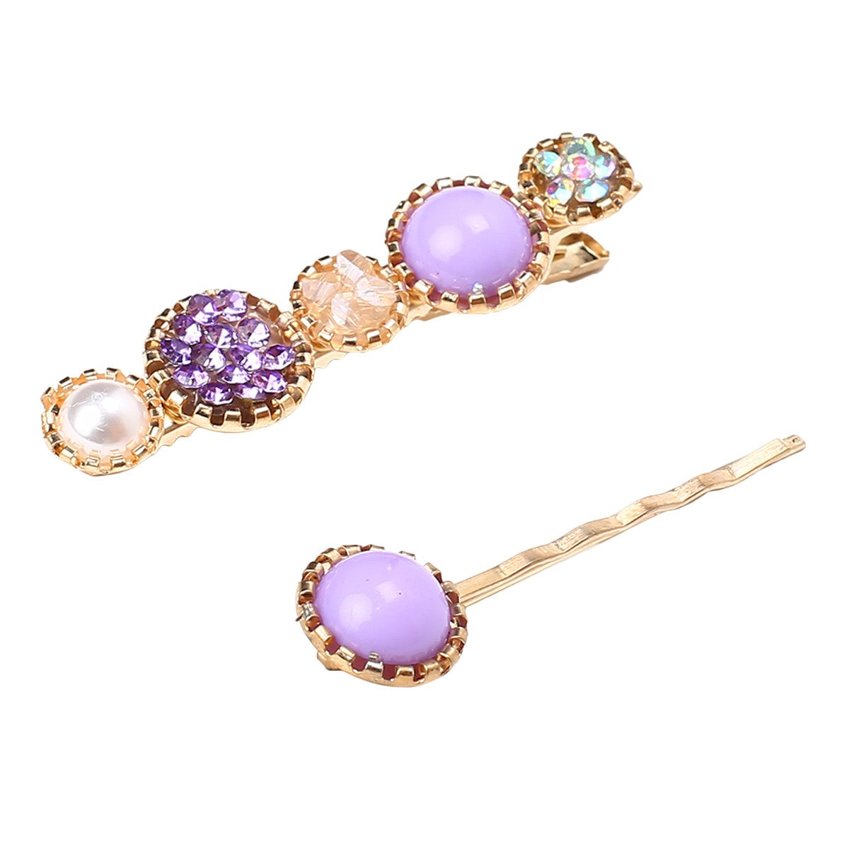 Girls Purple Embellished Hair Pins Pack of 2 Decorative Hair Accessories