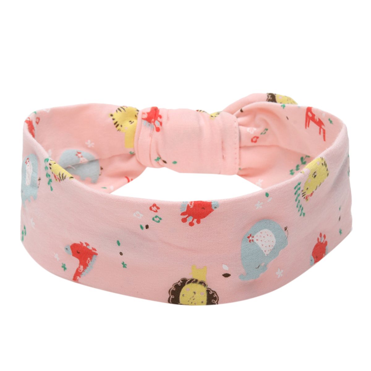 Girls Pink Animal Print Knot Headband Soft Hair Accessory