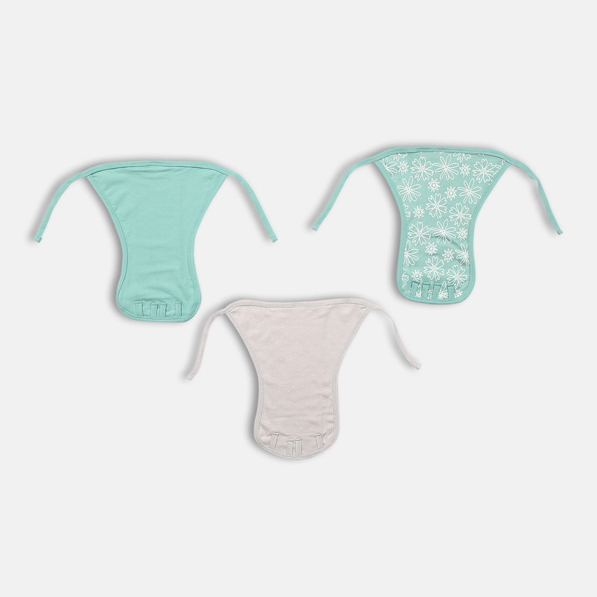 Girls Mint Green and Grey Training Pants Pack of 3 Printed Training Briefs