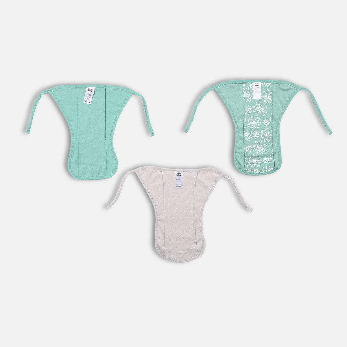 Girls Mint Green and Grey Training Pants Pack of 3 Printed Training Briefs