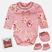 Girls Gift Set Bodysuit, Mittens & Booties