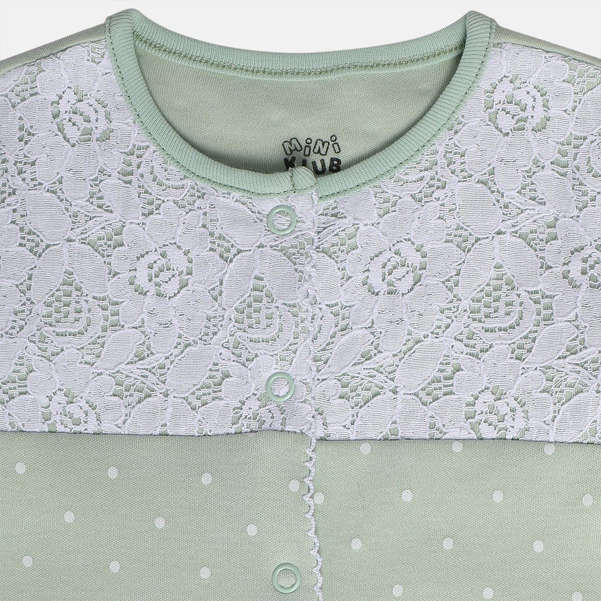 Baby Girls Sage Green and White Cotton Sleepsuit Cardigan Cap and Booties Gift Set Pack of 4 Polka Dot Printed Everyday Wear