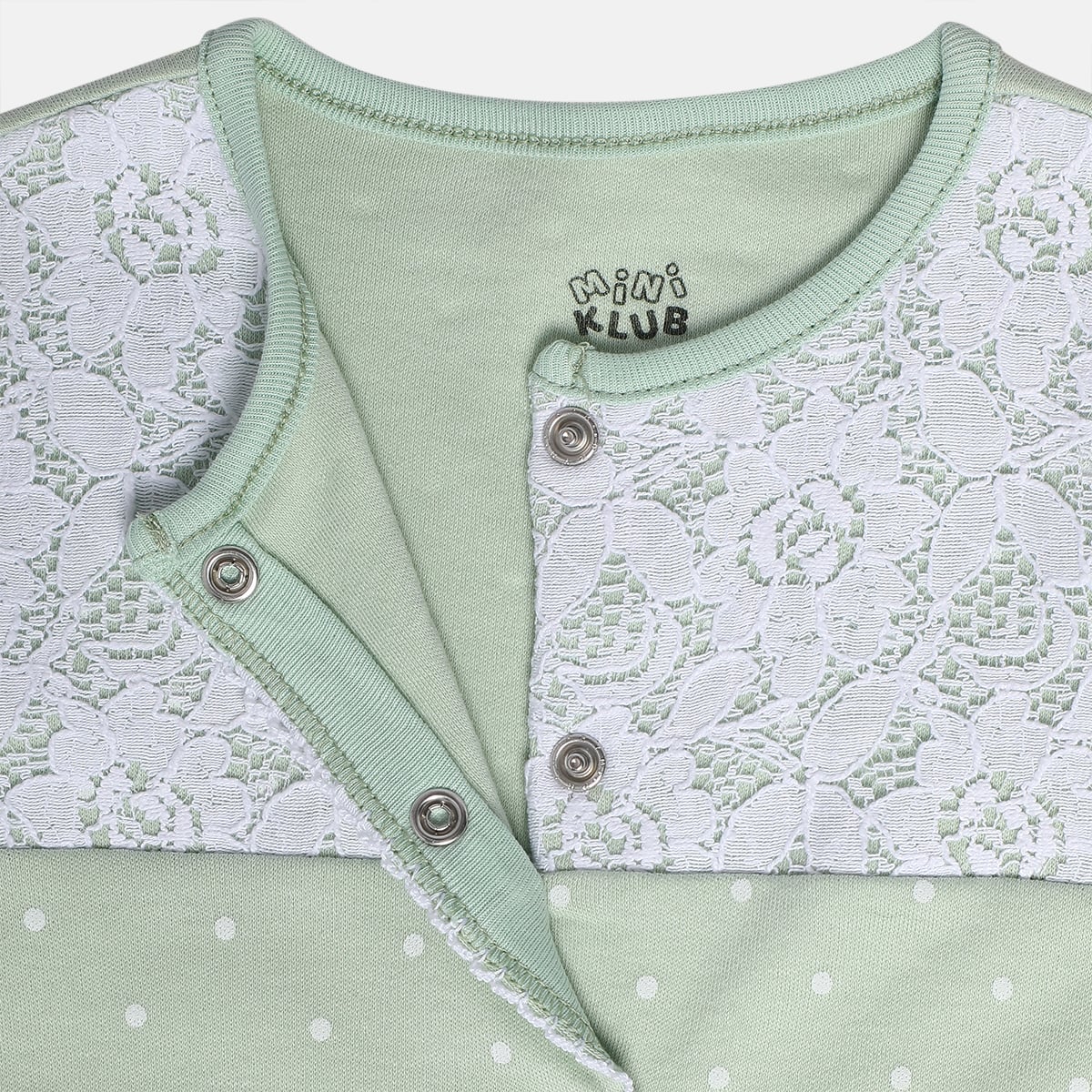 Baby Girls Sage Green and White Cotton Sleepsuit Cardigan Cap and Booties Gift Set Pack of 4 Polka Dot Printed Everyday Wear