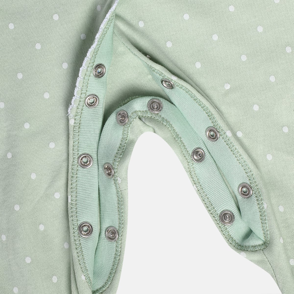 Baby Girls Sage Green and White Cotton Sleepsuit Cardigan Cap and Booties Gift Set Pack of 4 Polka Dot Printed Everyday Wear