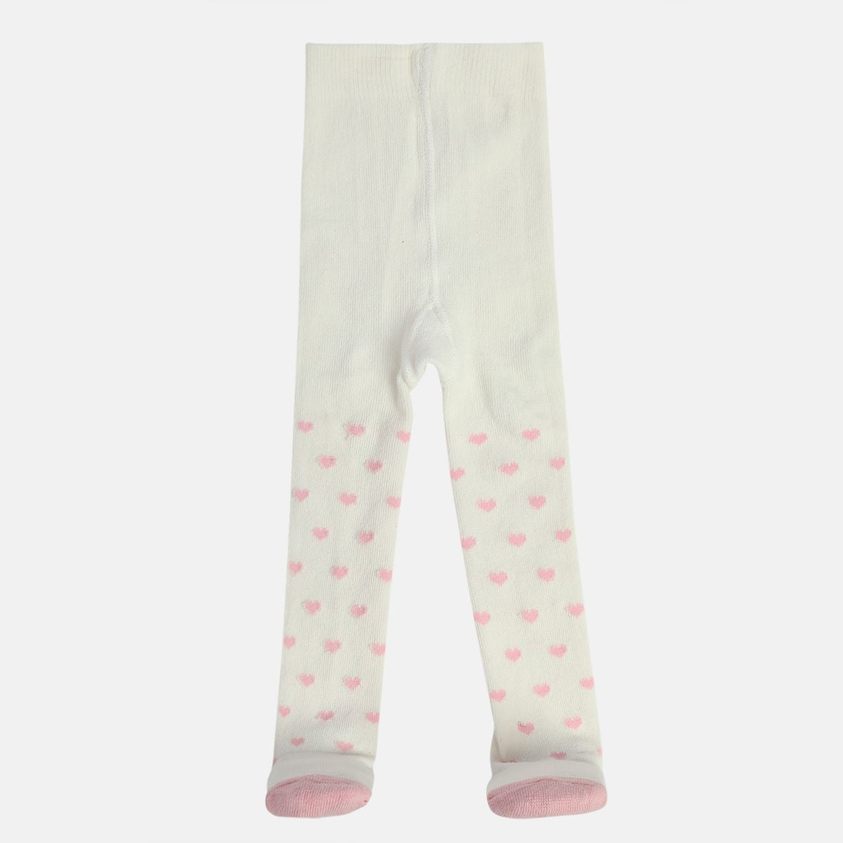 Girls White Printed Stockings