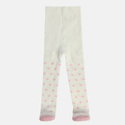 Girls White Printed Stockings