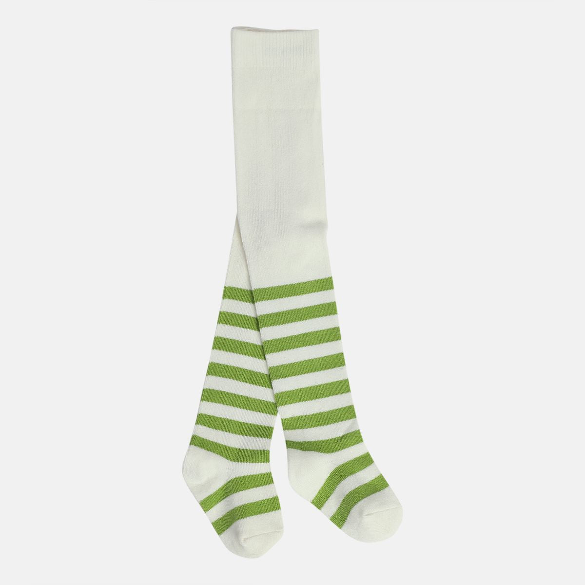 Girls White Striped Stockings