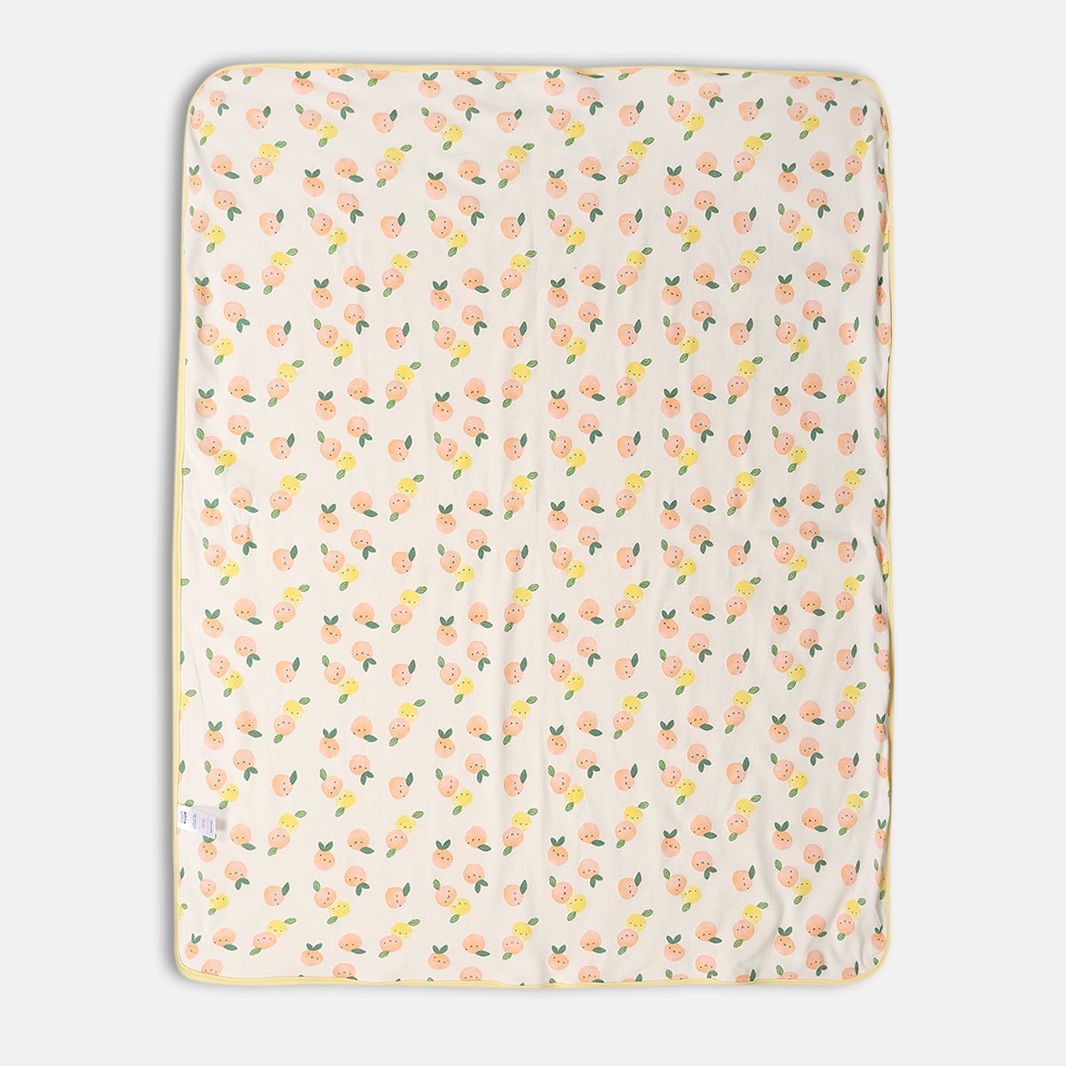 Baby Unisex Cream Polyester Bed Protector Sheet Pack of 1 Fruit Printed Waterproof Nursery Essential