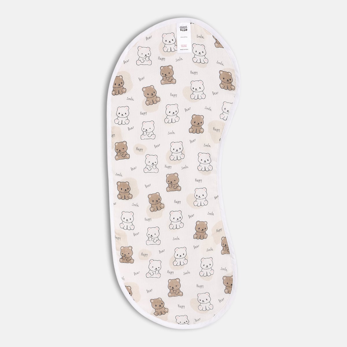 Baby Unisex Cream Cotton Muslin Burp Cloths Pack of 2 Animal Printed Feeding Essential