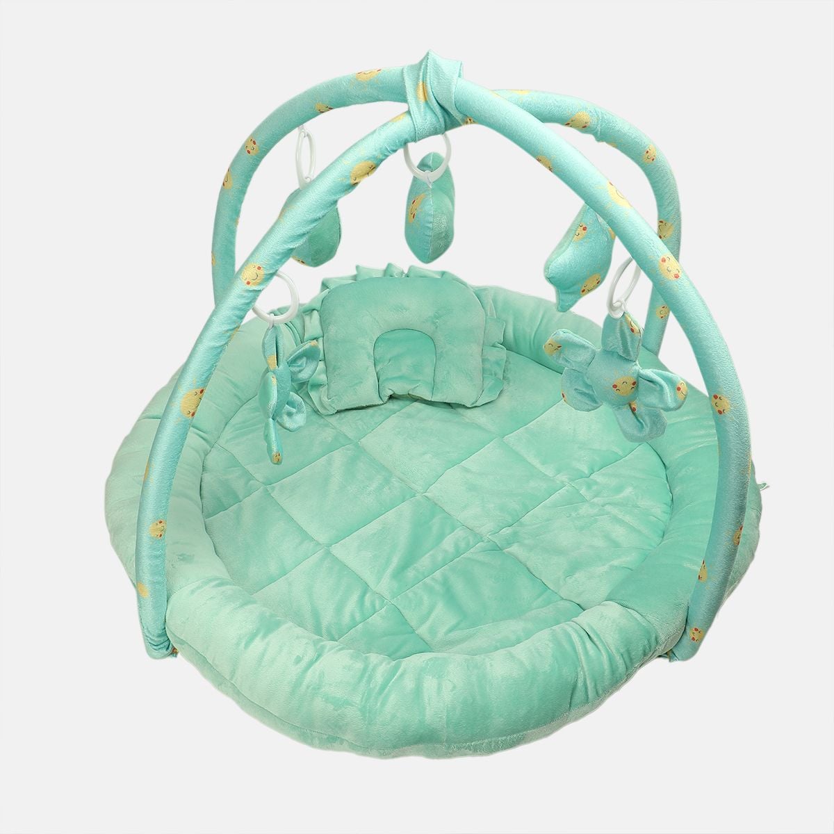 Baby Unisex Mint Green Polyester Play Gym Mat Pack of 1 Hanging Toys Tummy Time Essential
