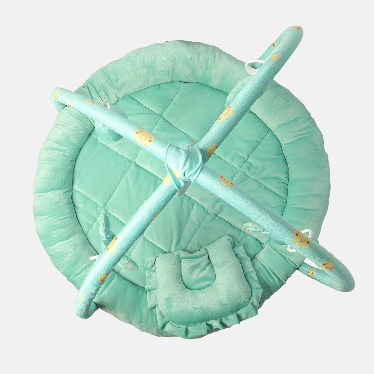 Baby Unisex Mint Green Polyester Play Gym Mat Pack of 1 Hanging Toys Tummy Time Essential