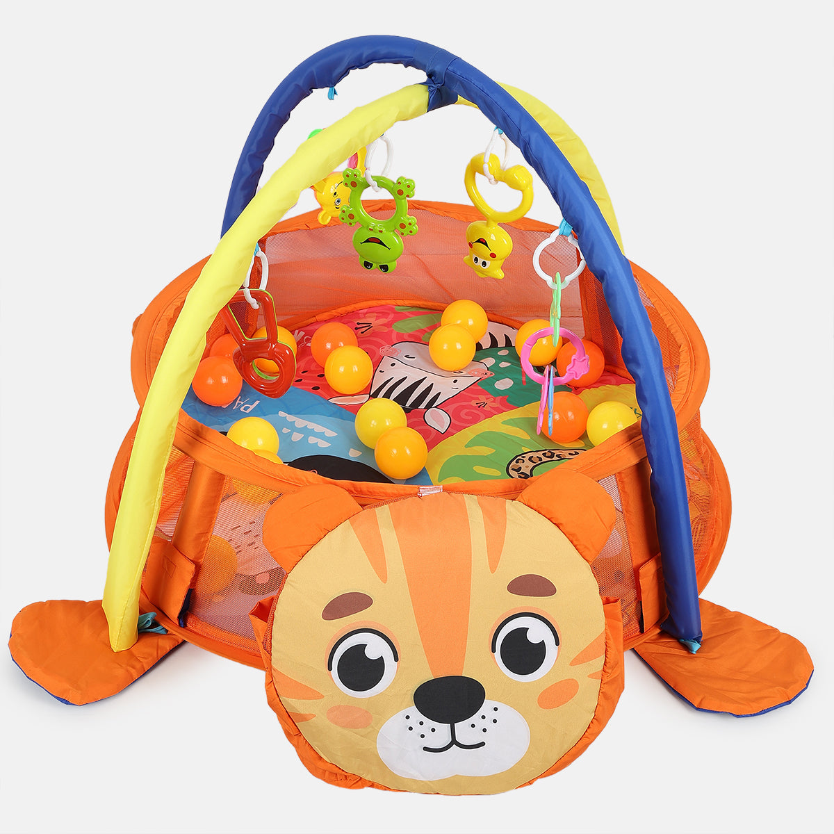Unisex Orange 3 In 1 Play Gym With Colourful Ball Set