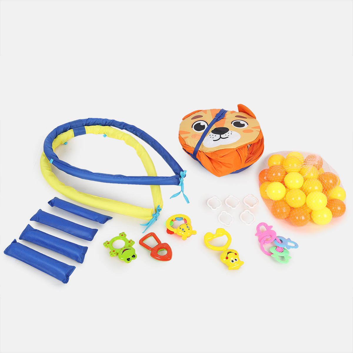 Unisex Orange 3 In 1 Play Gym With Colourful Ball Set