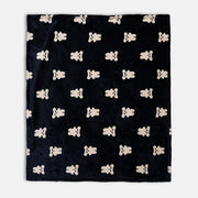 Baby Navy Blue Soft Blanket With Teddy Design For Everyday Use