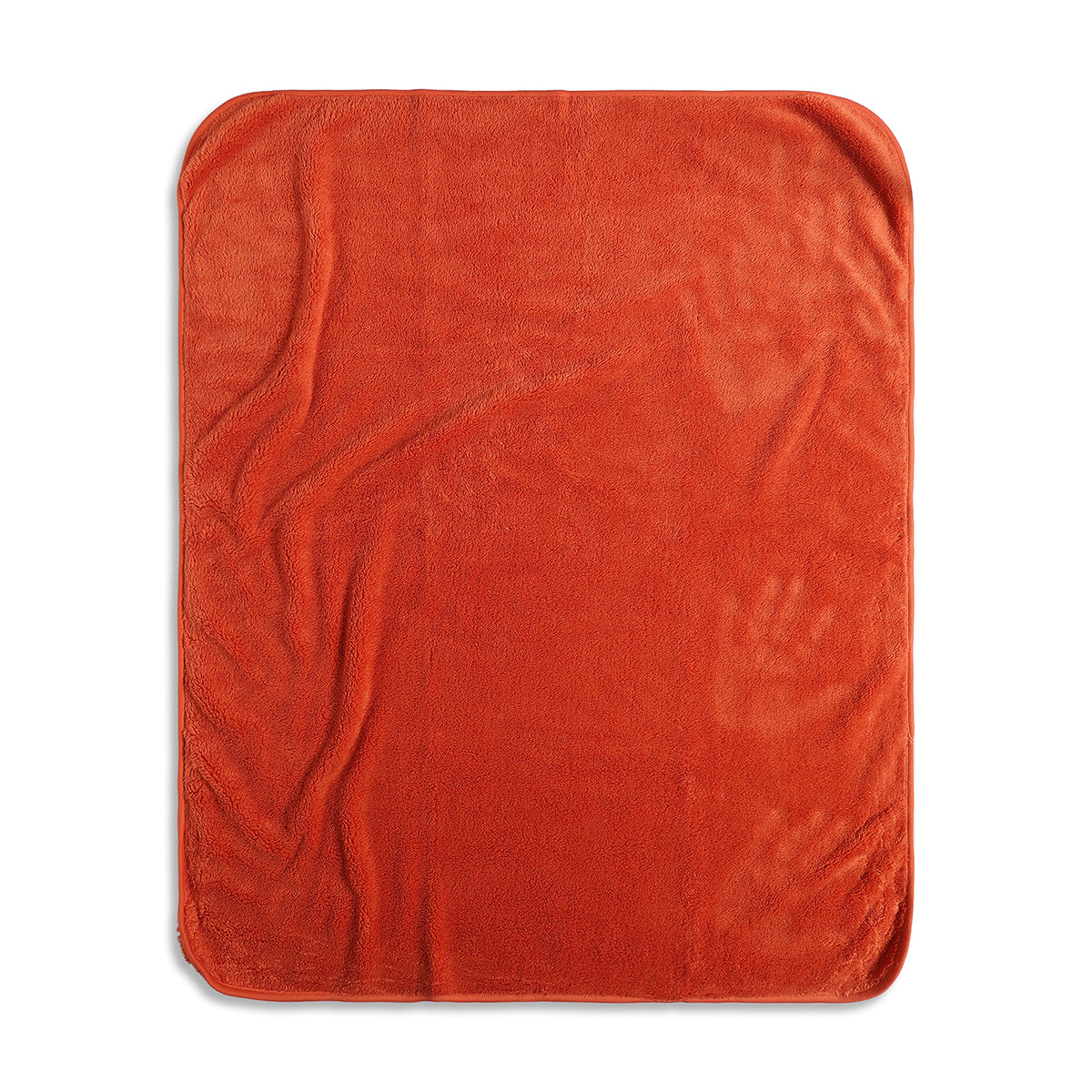 Baby Unisex Orange Solid Fleece Blanket for Daily Use