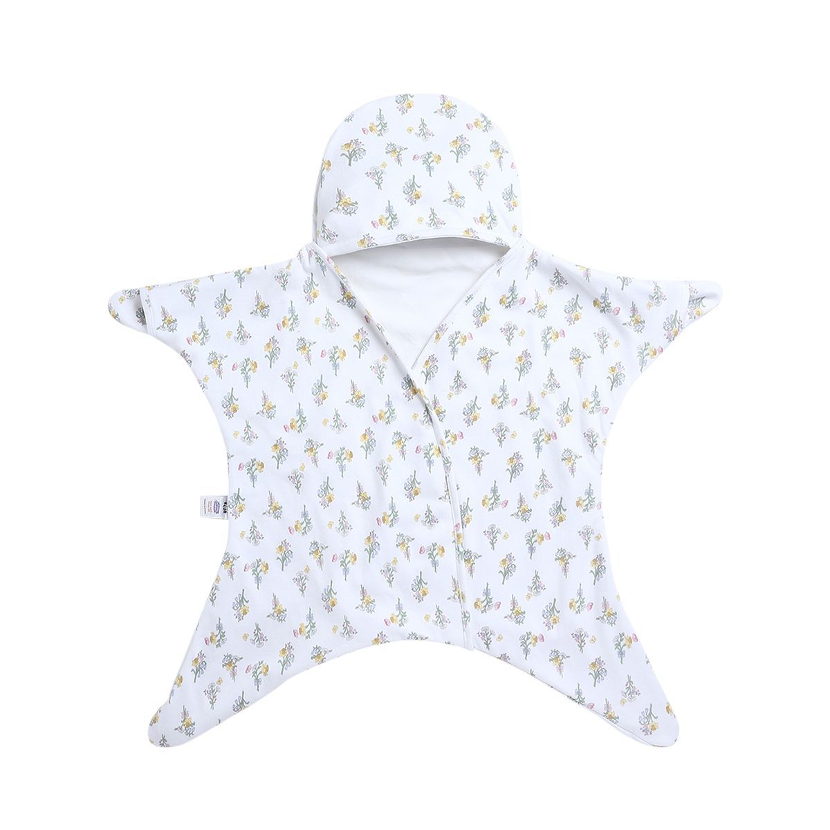 Baby Girls White Cotton Hooded Wrapper Pack of 1 Floral Printed Cozy Nursery Essential