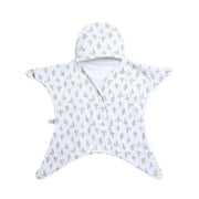 Baby Girls White Cotton Hooded Wrapper Pack of 1 Floral Printed Cozy Nursery Essential