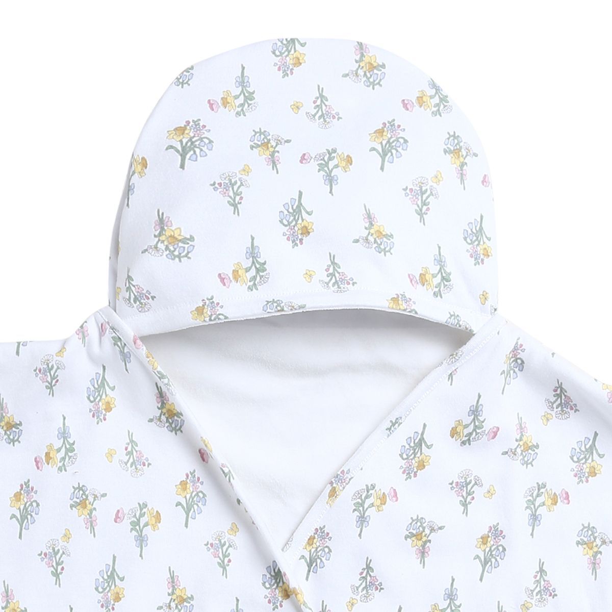 Baby Girls White Cotton Hooded Wrapper Pack of 1 Floral Printed Cozy Nursery Essential