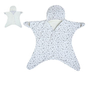 Baby Unisex White Cotton Hooded Wrapper Pack of 1 Reversible Animal Printed Cozy Nursery Essential