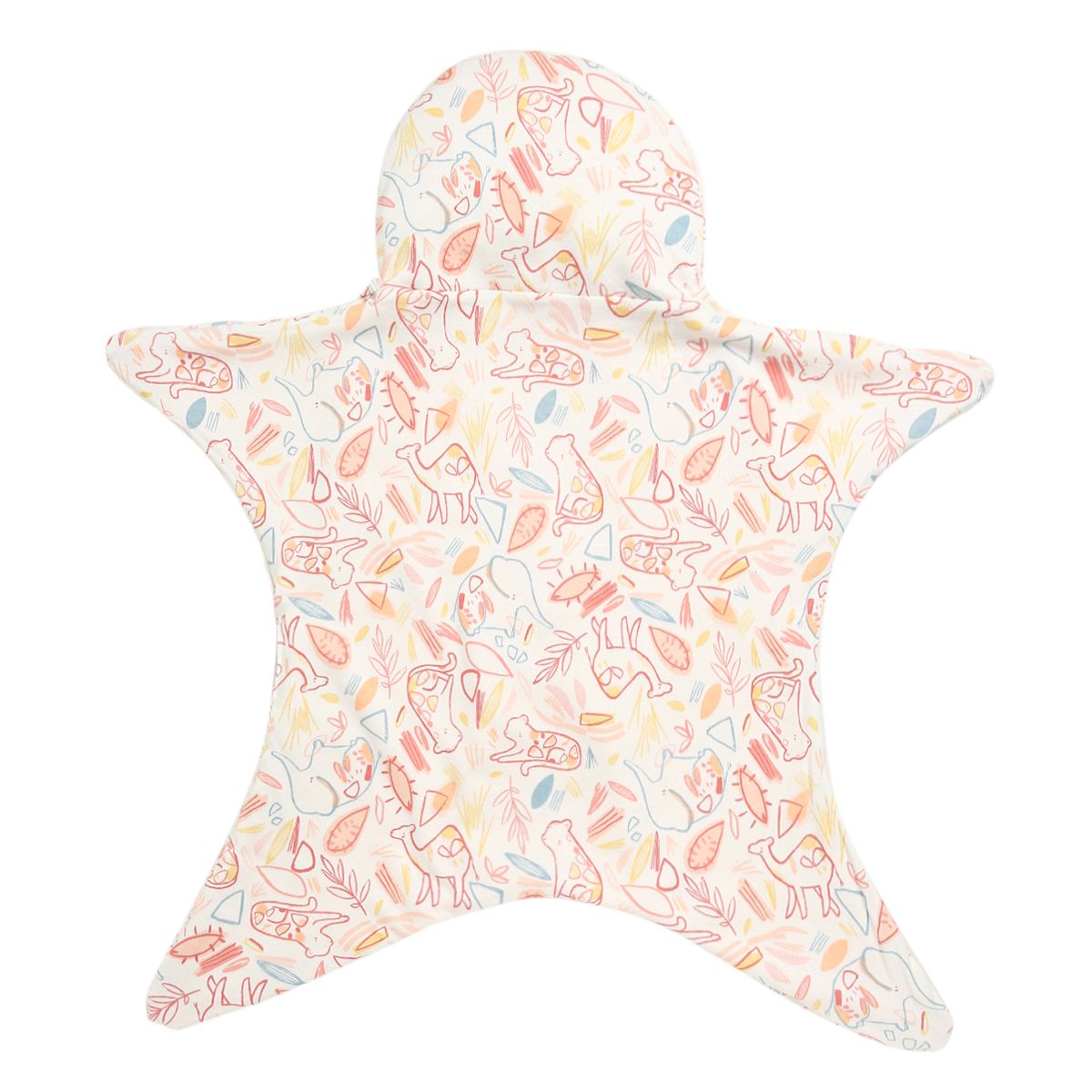 Baby Girls Peach Cotton Hooded Wrapper Pack of 1 Reversible Animal Printed Cozy Nursery Essential