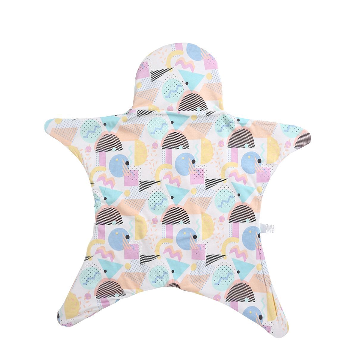 Baby Unisex White Cotton Hooded Wrapper Pack of 1 Geometric Printed Cozy Nursery Essential