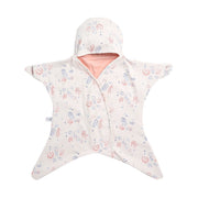 Baby Girls Cream Cotton Hooded Wrapper Pack of 1 Sea Life Printed Cozy Nursery Essential