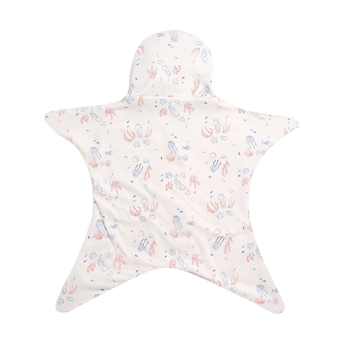 Baby Girls Cream Cotton Hooded Wrapper Pack of 1 Sea Life Printed Cozy Nursery Essential