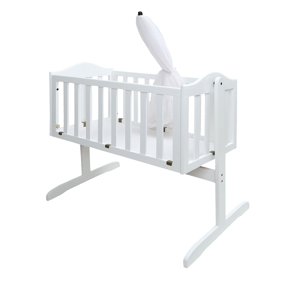 Baby Unisex White Fabric Cradle with Mosquito Net Pack of 1 Comfortable Baby Sleeping Cradle