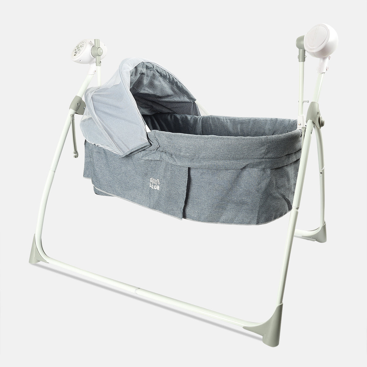 Baby Electric Cradle with Canopy & Mosquito Net, Grey